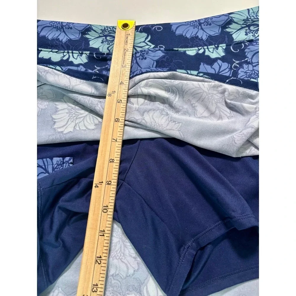 Blue Floral Active Skort Sz L Athleisure Pickleball‎ Tennis Sporty Outdoor Golf